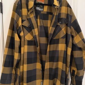 DIXXON Yellow and Black Plaid Casual Button Down Shirt